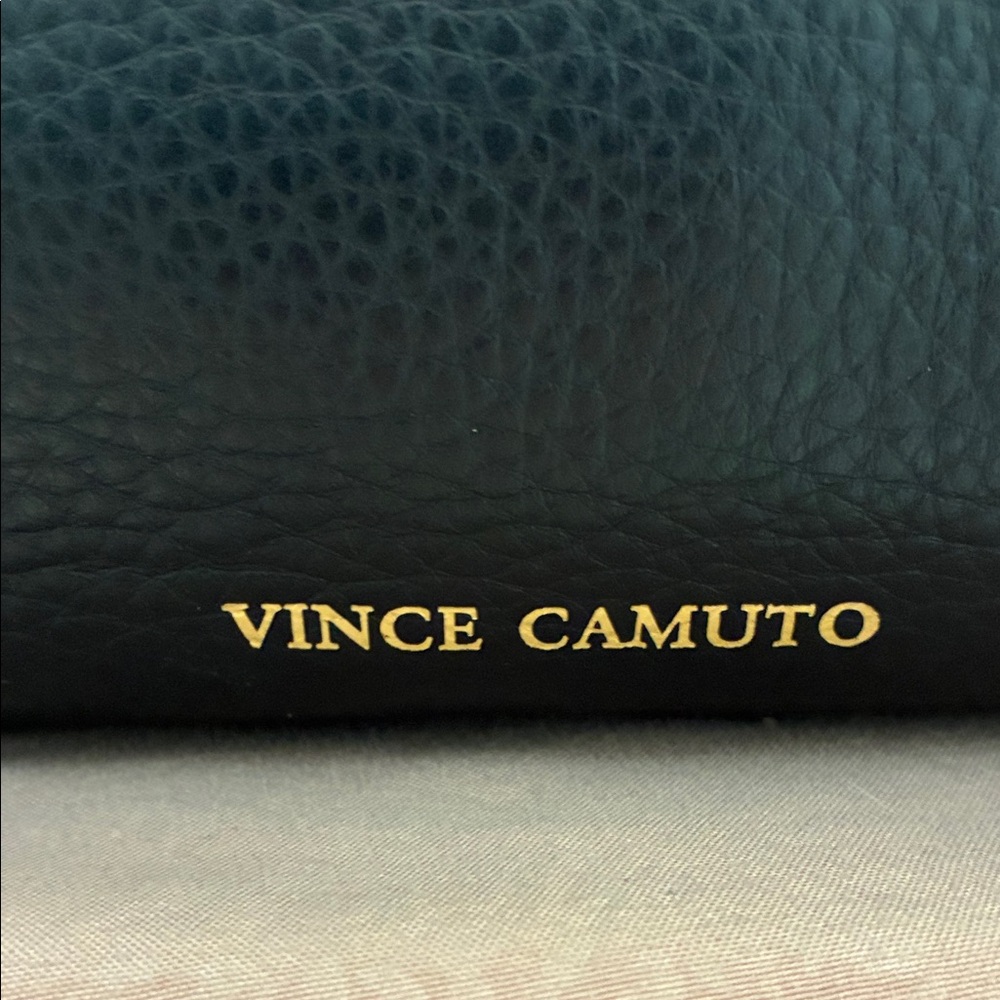 New Vince Camuto Black Leather Handbag with Gold Hardware - Picture 6 of 8